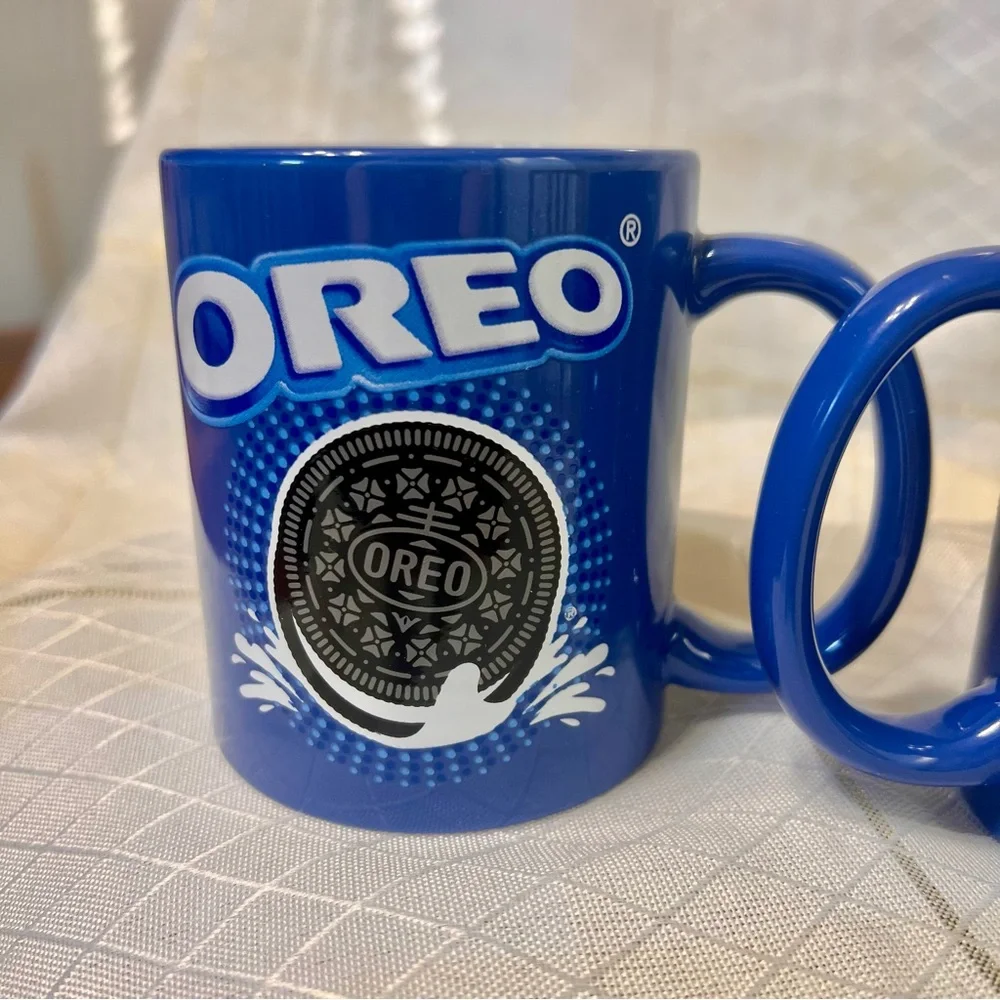 2 NEW Blue Oreo Coffee Mugs